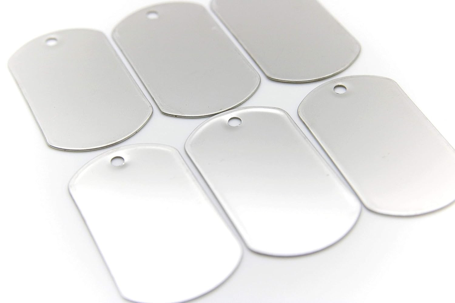 100 Blank Shiny Stainless Steel Dog Tags – Military Spec, Emboss-Ready, Engravin