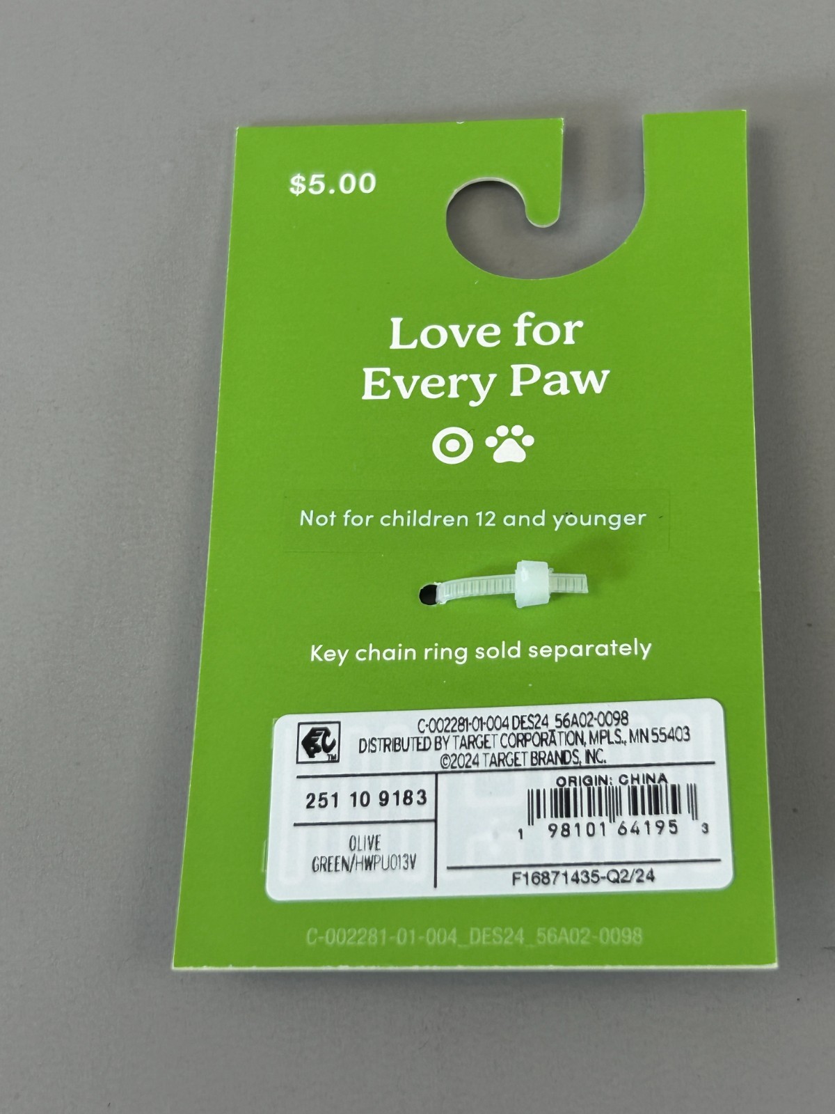 “V” Monogram The Cuddle Collab Wear Share Letter Charm Faux Leather Green NEW