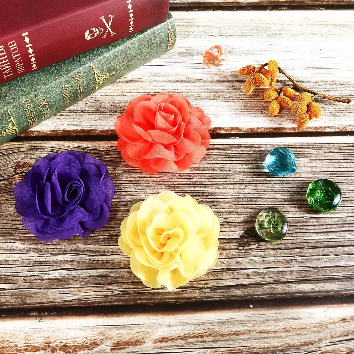 Leinuosen 14 Pcs Dog Flowers Collar Accessory Pet 1.97 Inch, Color Set 1