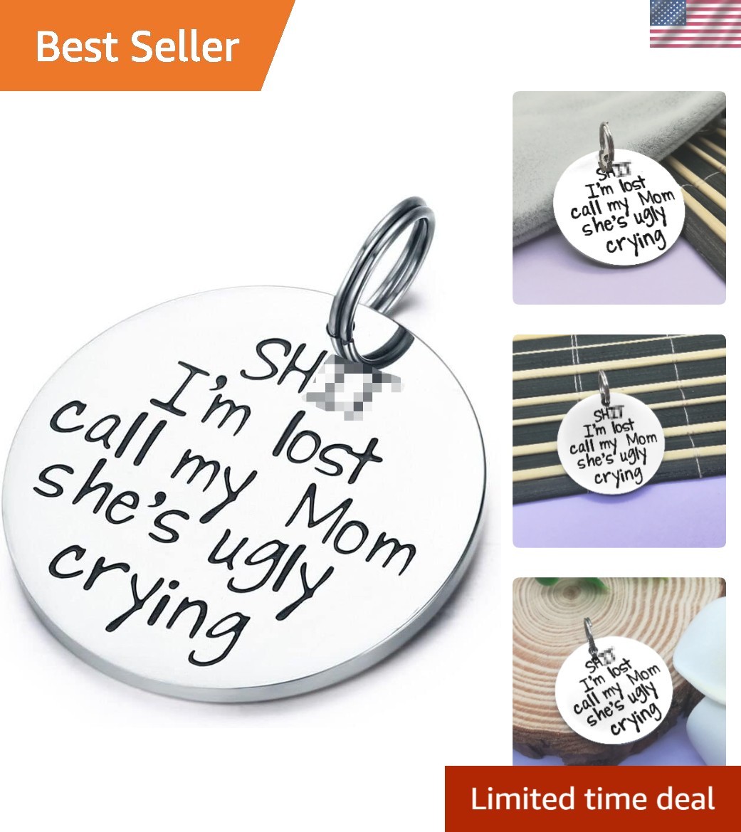 Funny Pet Tag Puppy Pet ID Tags for Cats Owner or Dog Lover Stainless Steel D…