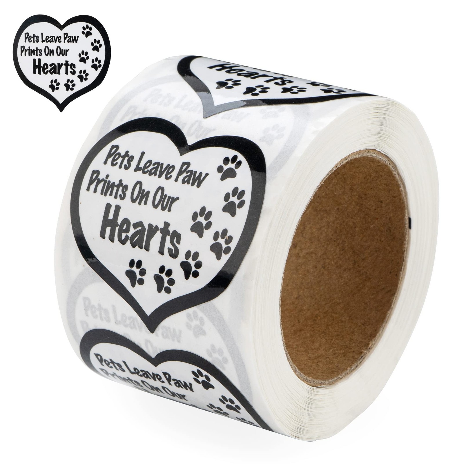 250 Pets Leave Paw Prints Heart Stickers for Dog/Cat Lovers, Pet Businesses, …
