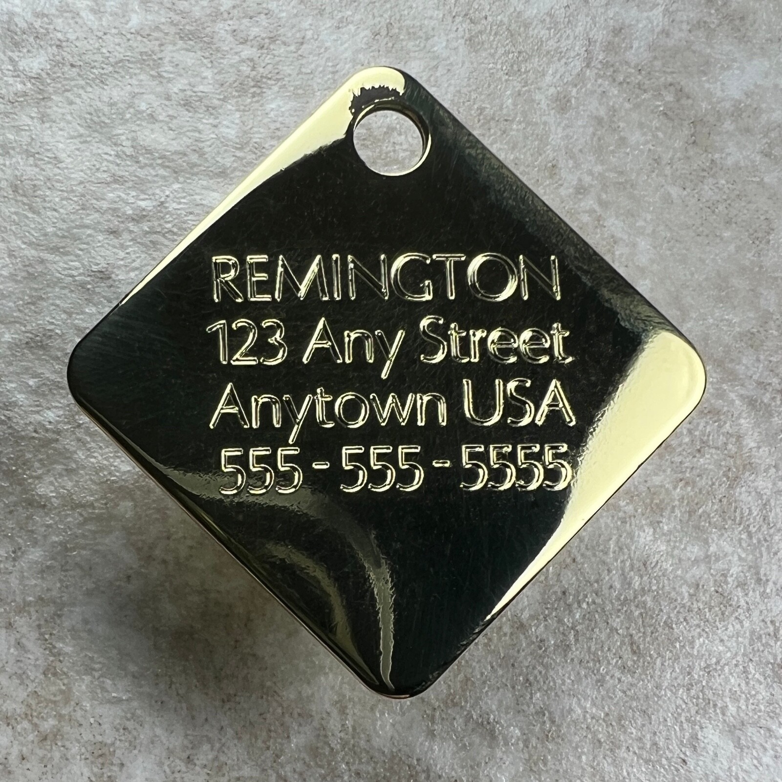 Custom Engraved Dog Tags Personalized Dog Pet Tags Engraved BRASS DIAMOND DOG