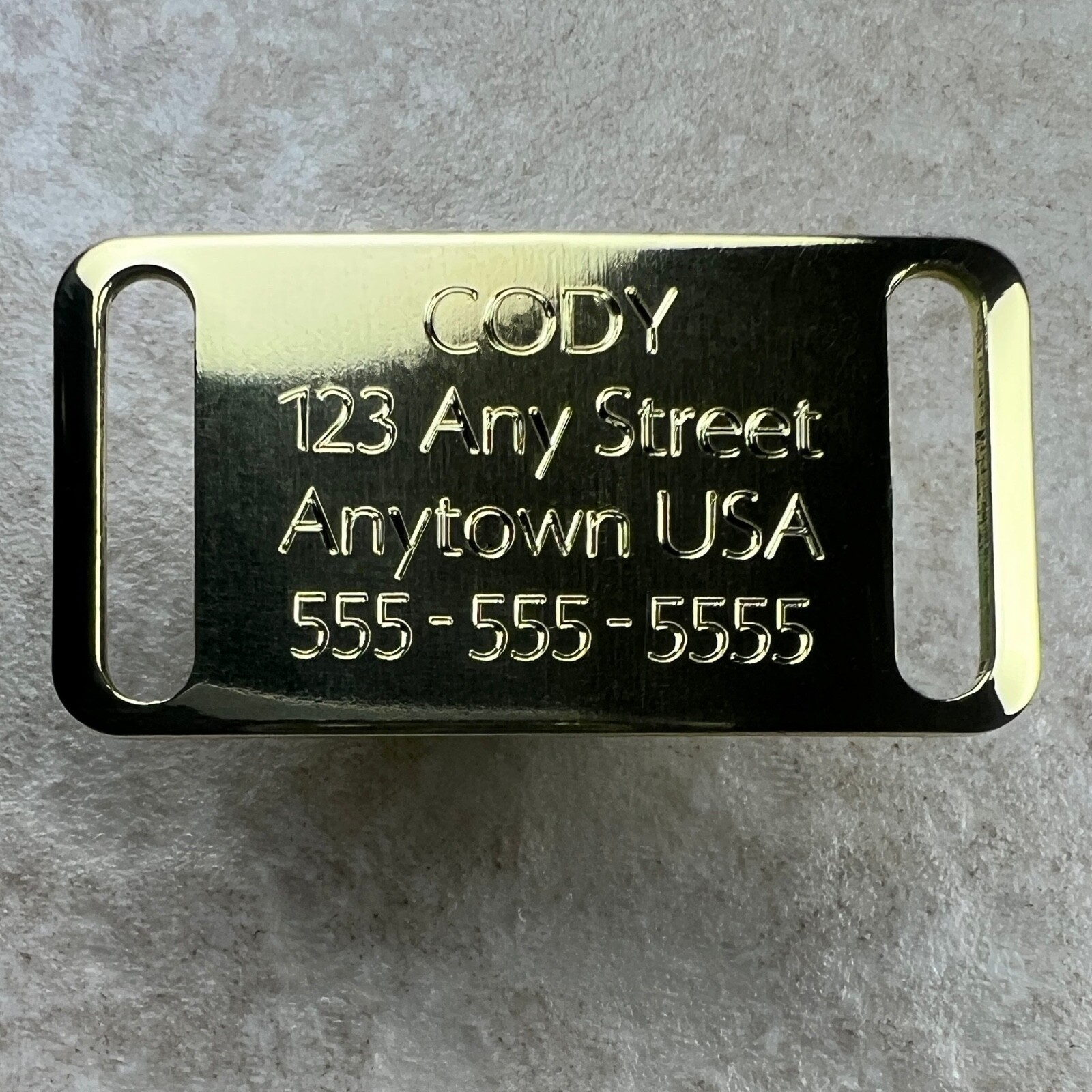 Custom Engraved Dog Tags Personalized Dog Pet Tags Engraved SLIDER BRASS LARGE