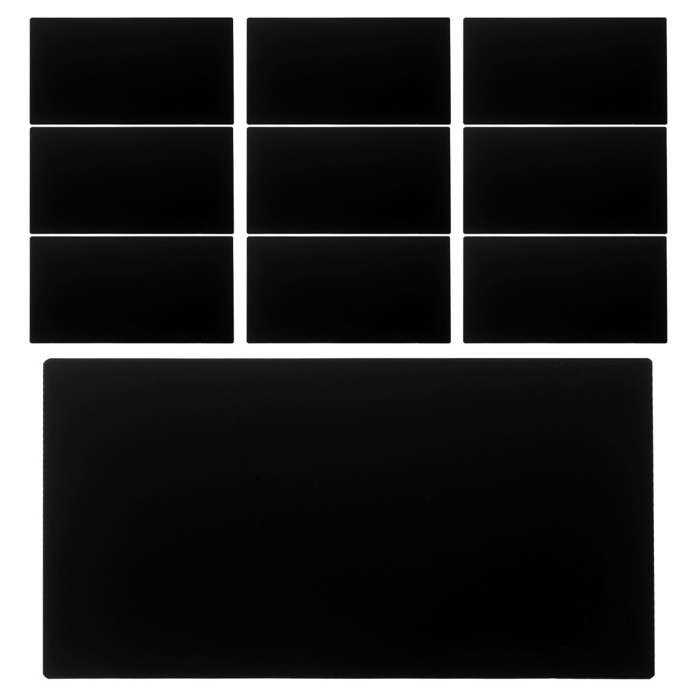 10Pcs Black Aluminum Name Plate Blanks Rustproof Metal Tags for Outdoor Use