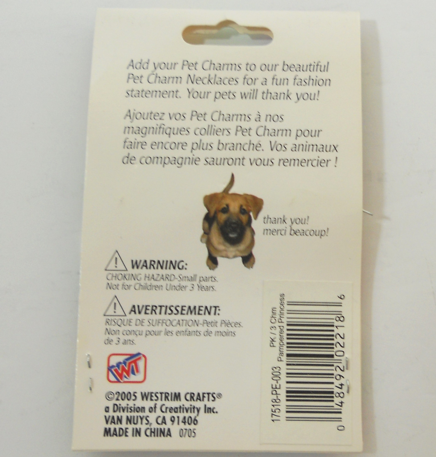 Talk to the Paw 3 Pet Charms Pampered Princess Crown Frame Silvertone Metal New
