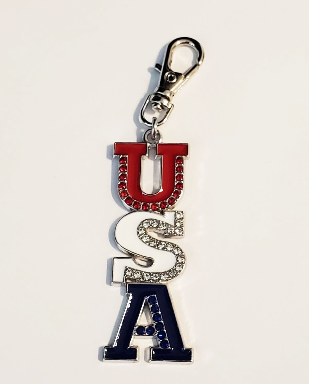 USA CHARM AMERICAN PATRIOTIC ZIPPER PULL BAG ACCESSORY DOG CAT COLLAR MILITARY