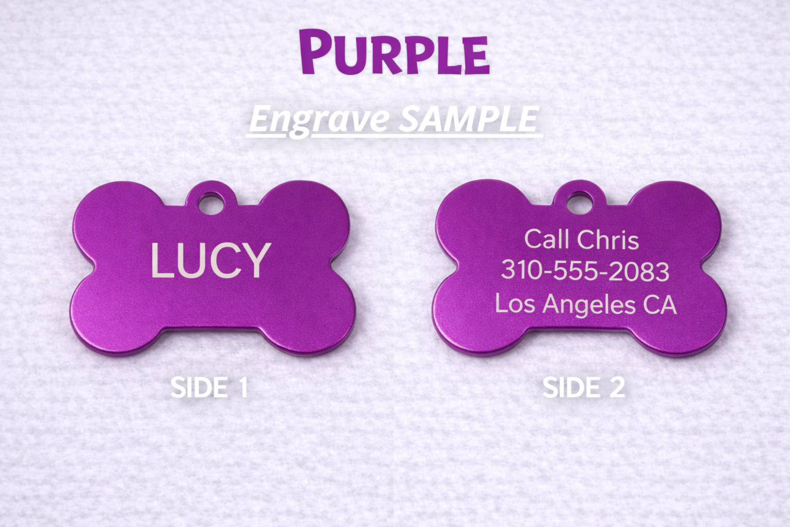 LASER ENGRAVED PERSONALIZED PET TAG ID DOG CAT NAME TAGS DOUBLE SIDE