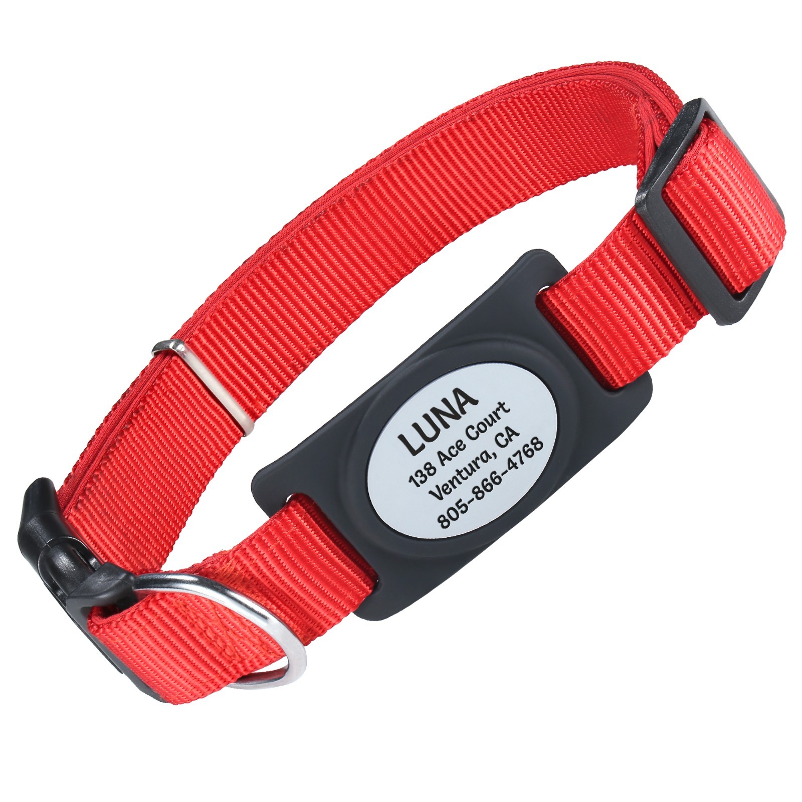 Leash King Personalized Pet Collar AirTag Holder, Slide-On Case for Dog and Cat