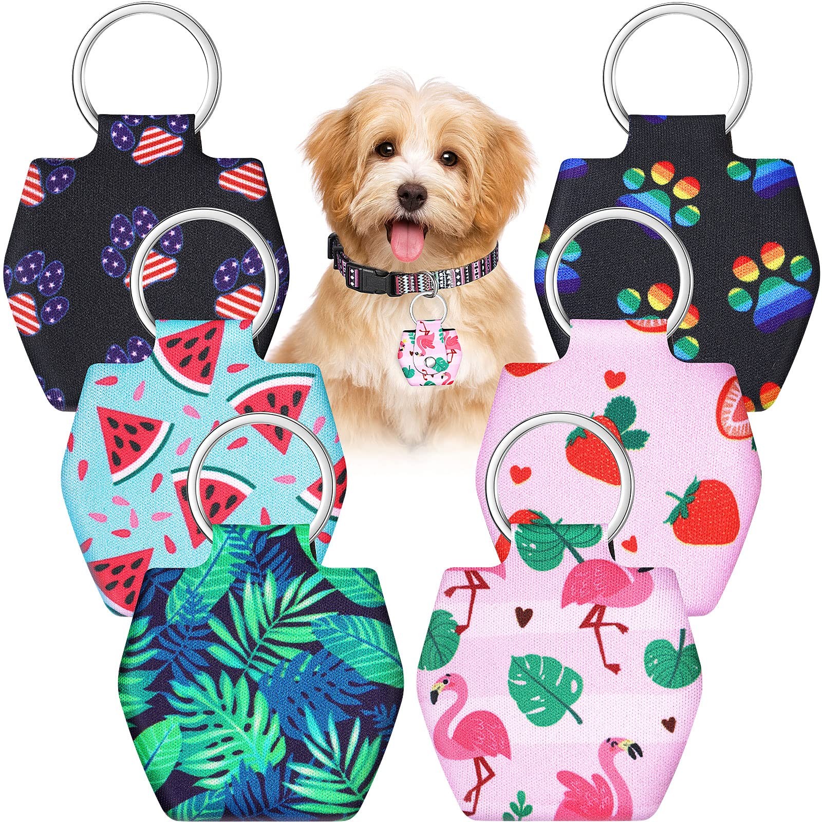 6 Pieces Dog Tag Silencer Dog Tag Cover Portable Pet ID Soundless Silencer Ba…
