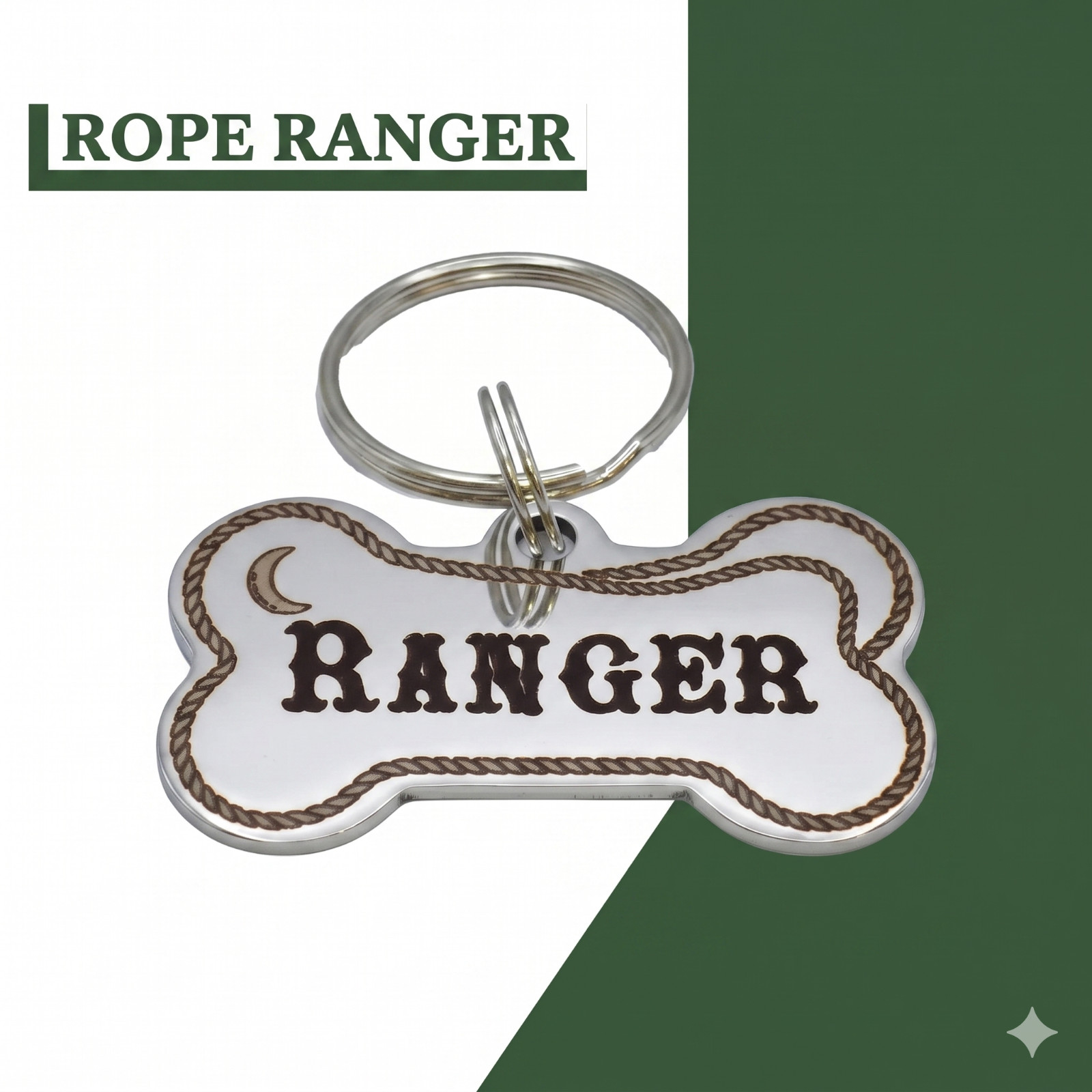 Custom Deep Engraved Western Bone Dog Tag Pet ID Stainless Steel Lifetime W.*