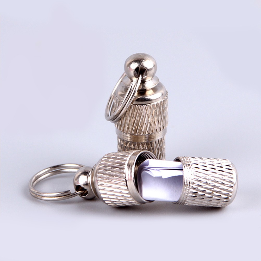 2Pcs Durable Cat Dog Id Tubes Silver Portable Collar Tags with Attachment Ring