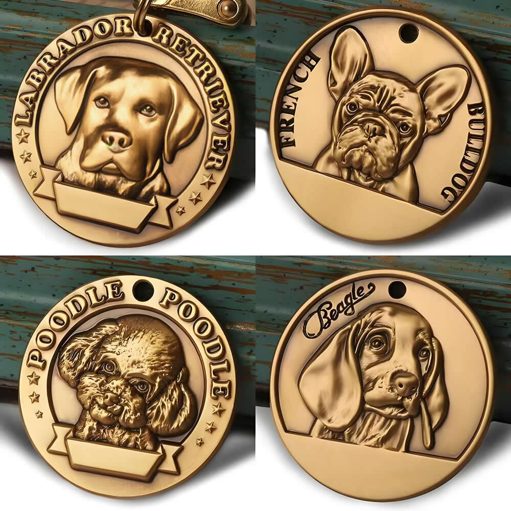 Custom Brass Dog Tag – Engraved Pet ID, Memorial Gift – Durable Personalized