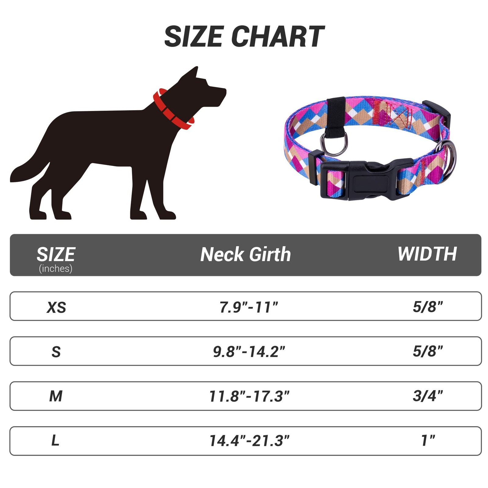 Dog Collar with Name Personalized Dog Collar，Plastic Buckle Dog Collar Qu