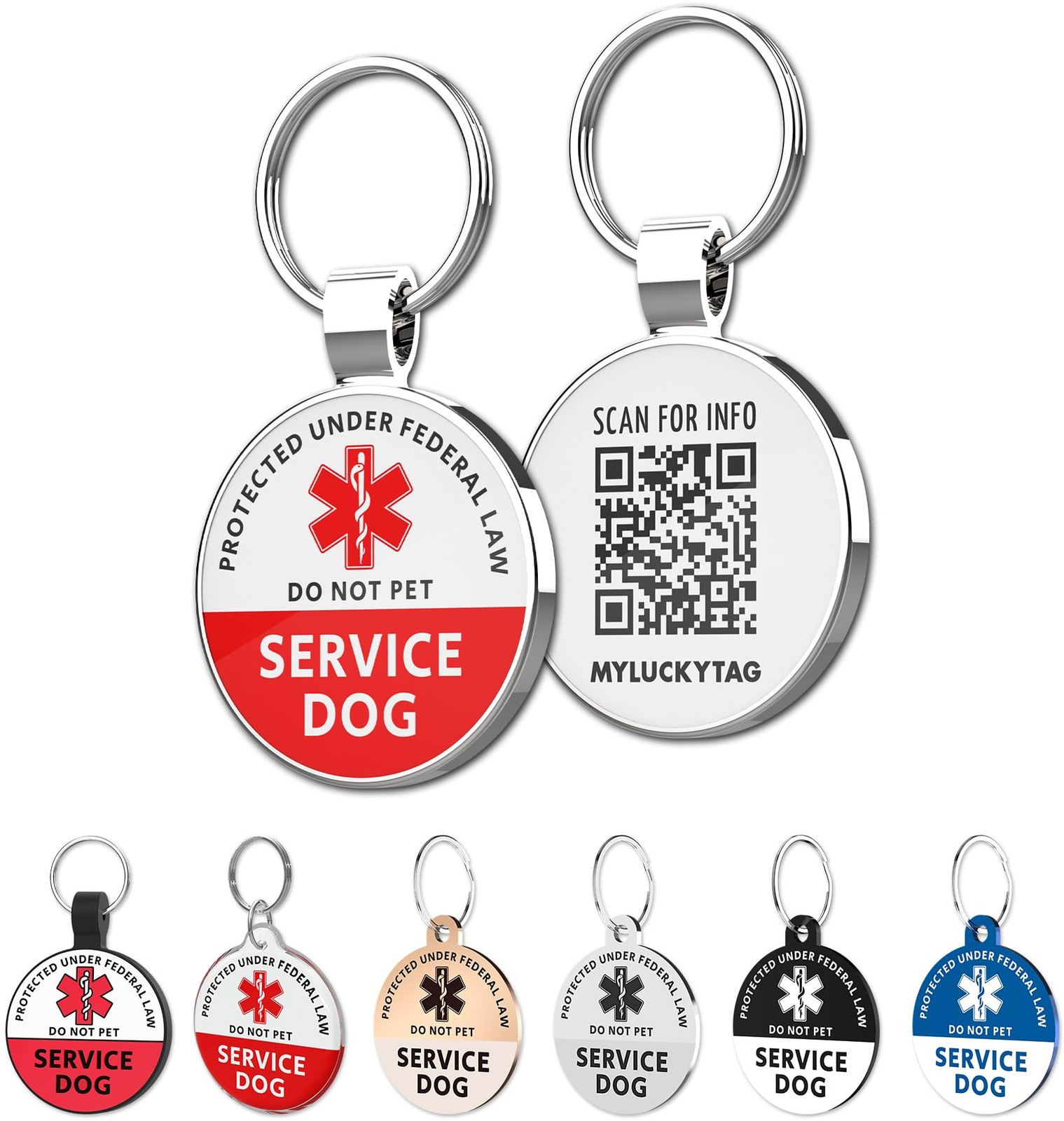 Service Animal ID Tag QR Code Online Profile Location Alert Dogs Cats Collar
