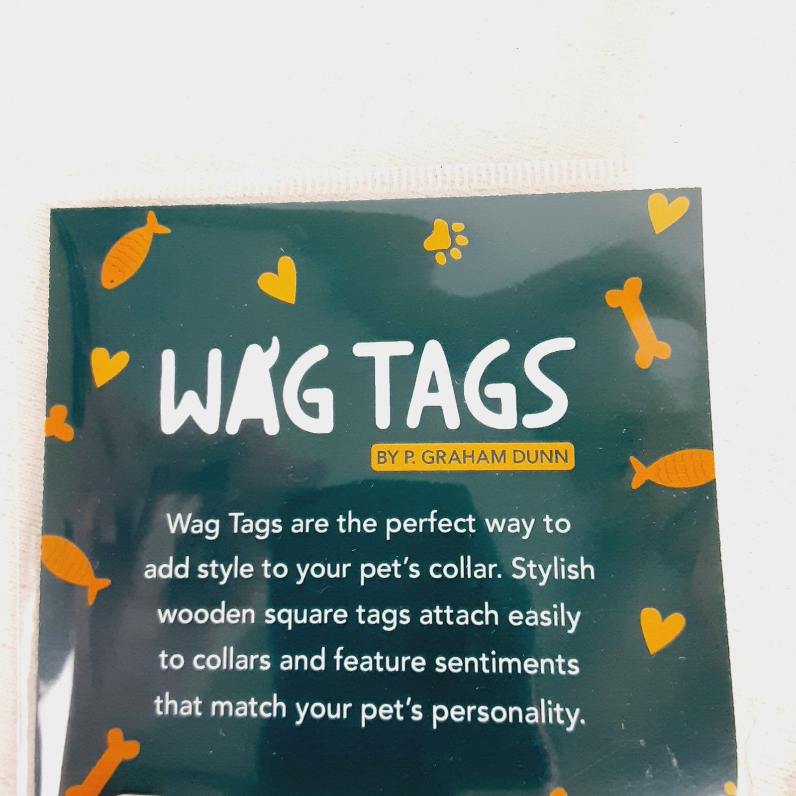 P Graham Dunn WAG TAGS Pet Collar Charms Wooden Square 1.5″ Assorted Lot of 3