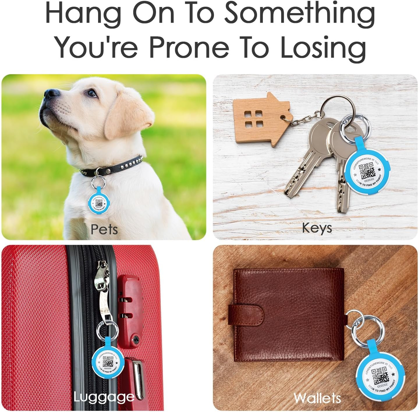 Tags Holder 4 Pack with QR Code Smart Pet ID Case, Waterproof, Dustproof, Anti-L
