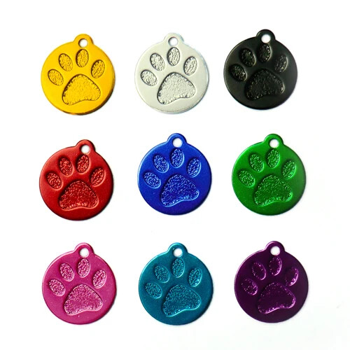 100Pcs Anodizing Aluminum Dog Tag Name Dog ID Tags Collar Customized Engraving