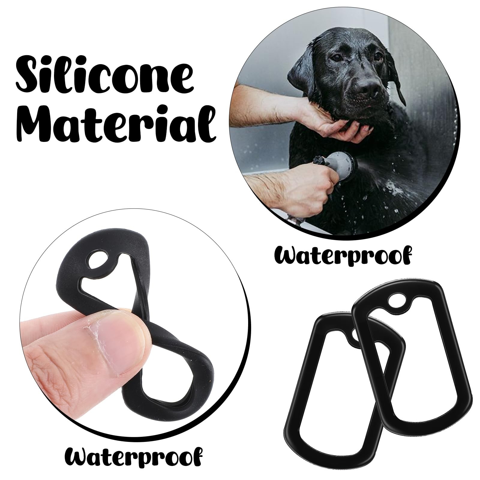 40pcs Dog Tag Silencers,Silicone Dog Silencers,Black Army Dog Tags for Authen…