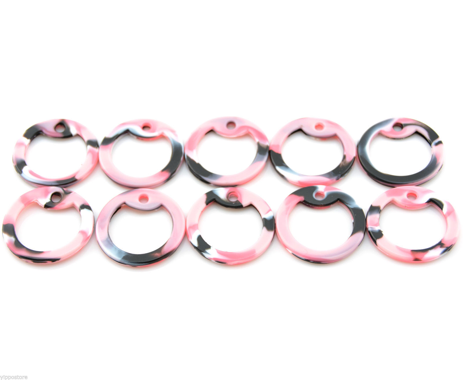 Pack of 10 Pink Camo Military Army ID Dog Tag Rubber Silicone Silencers