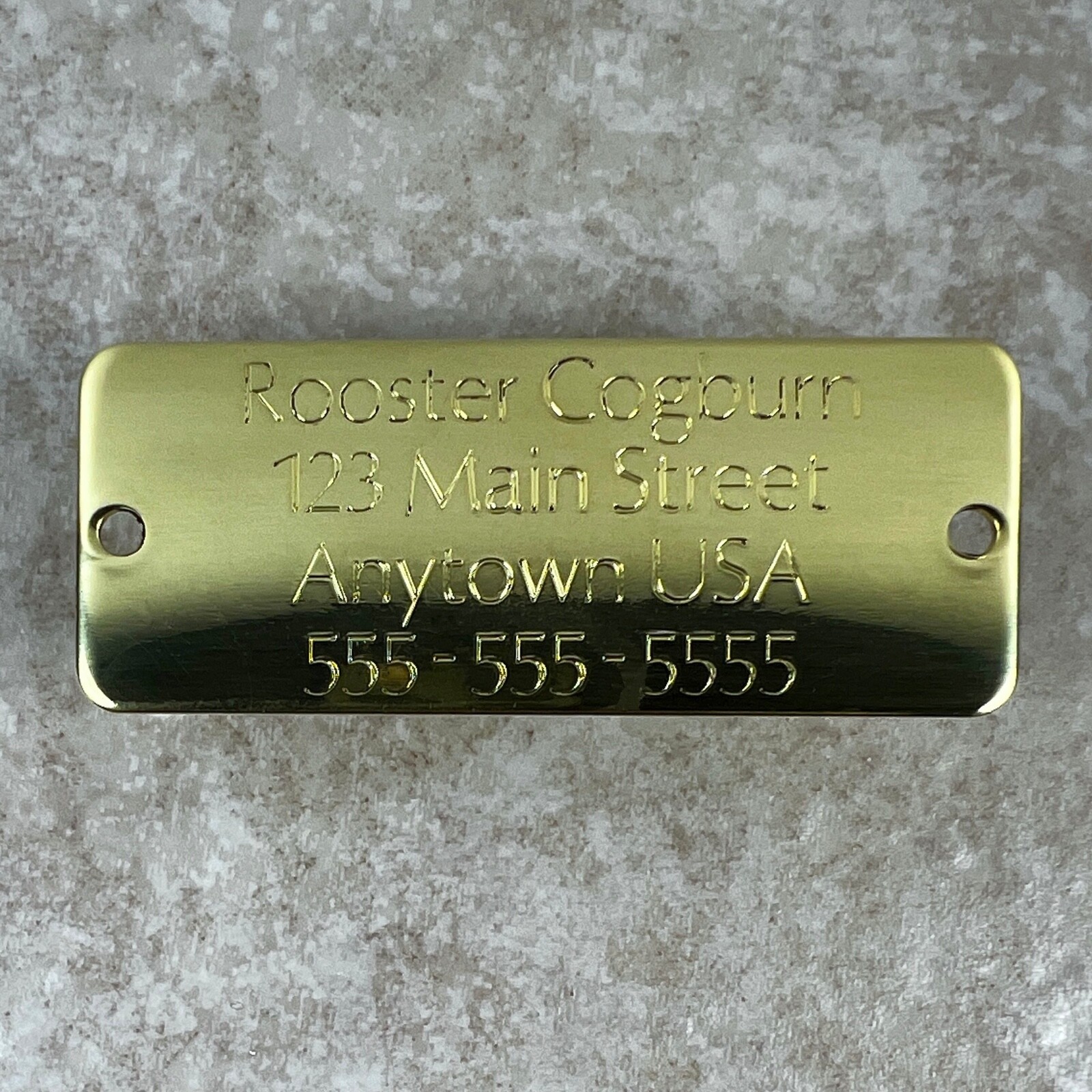 Custom Engraved Tags Personalized NAME PLATE ID NAME PLATE NATURAL BRASS MEDIUM