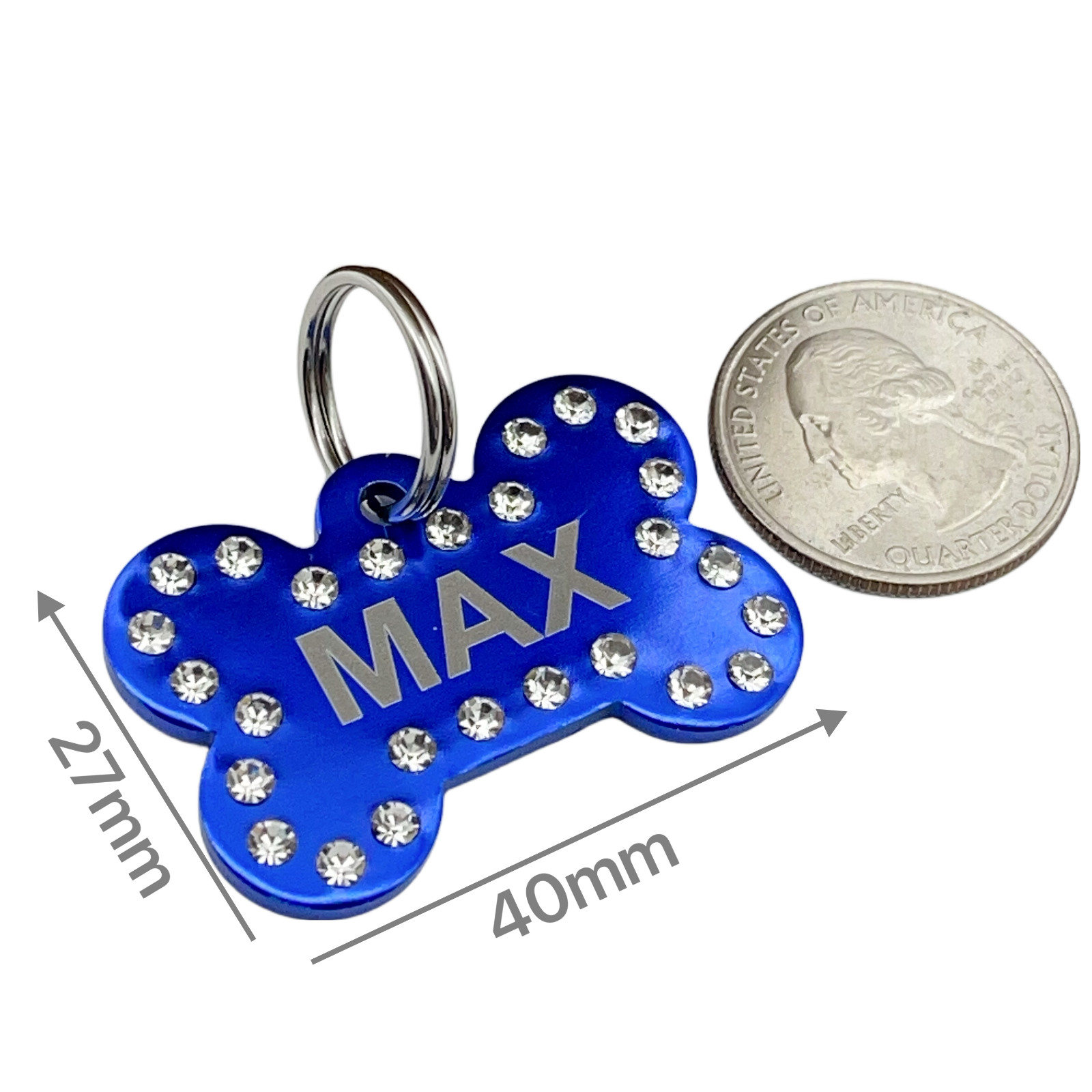 PAWPAW TAGS Dog Cat ID Tags Personalized Pet ID Tags 2sides Engraved Bone Shape