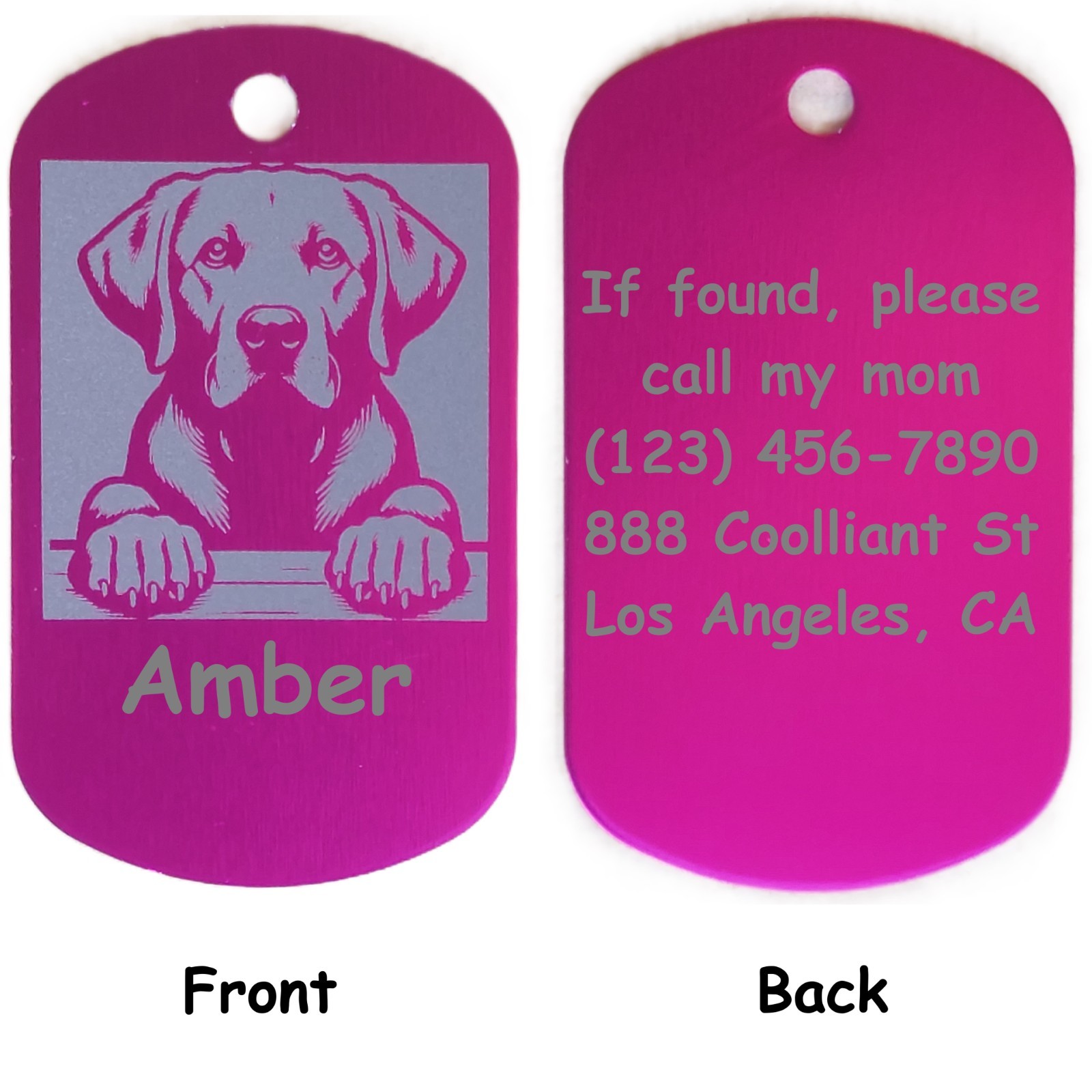Military Style Personalized Labrador Retriever Dog ID/Name Tag for Pet Collar