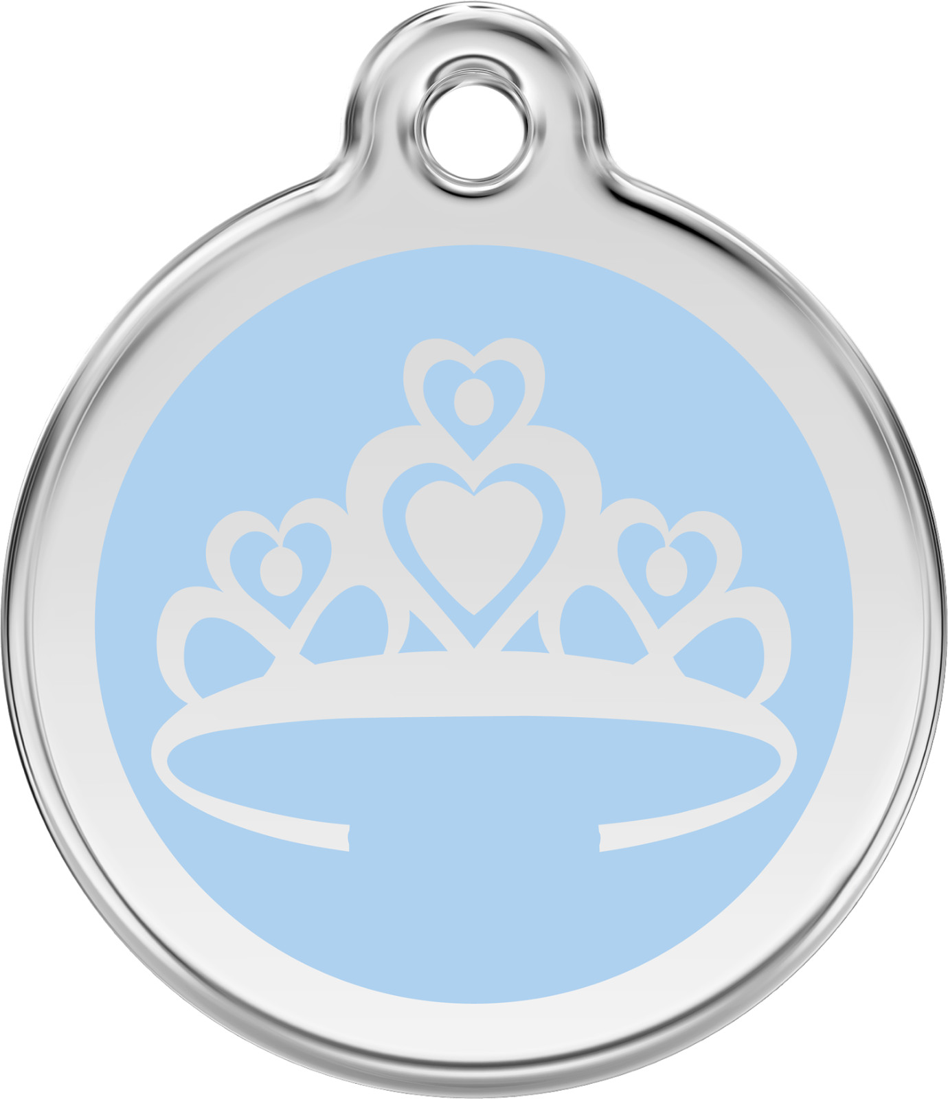 Stainless Steel Red Dingo Crown Dog Tag ID Red Purple Blue Green Pink Yellow