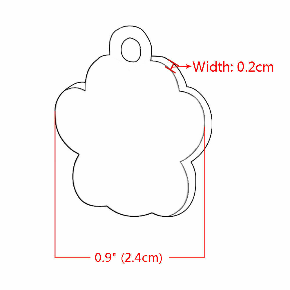 Glitter Paw Print Pet ID Tags Custom Engraved Dog Cat Tag Personalized