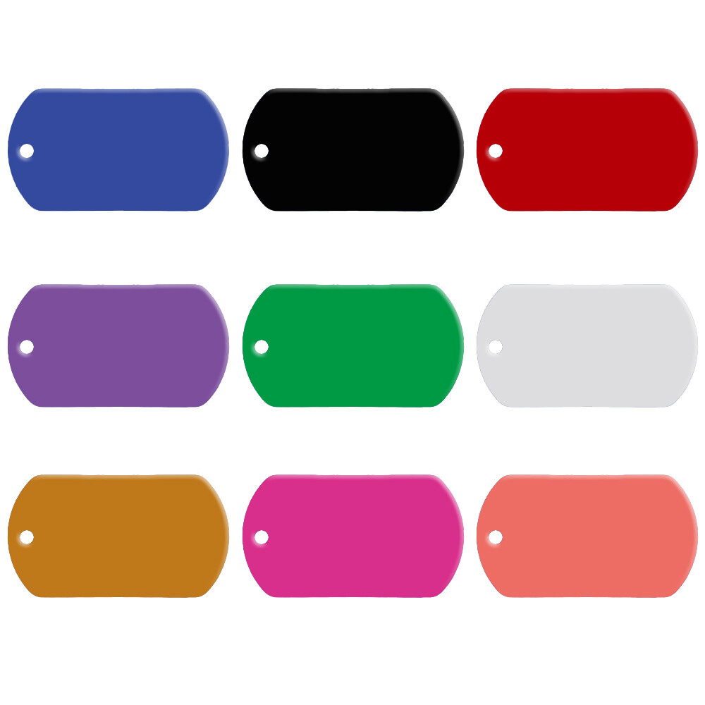 20pcs/lot Aluminum Personalized Military Dog Tags Customizable Blank Pet ID Tags
