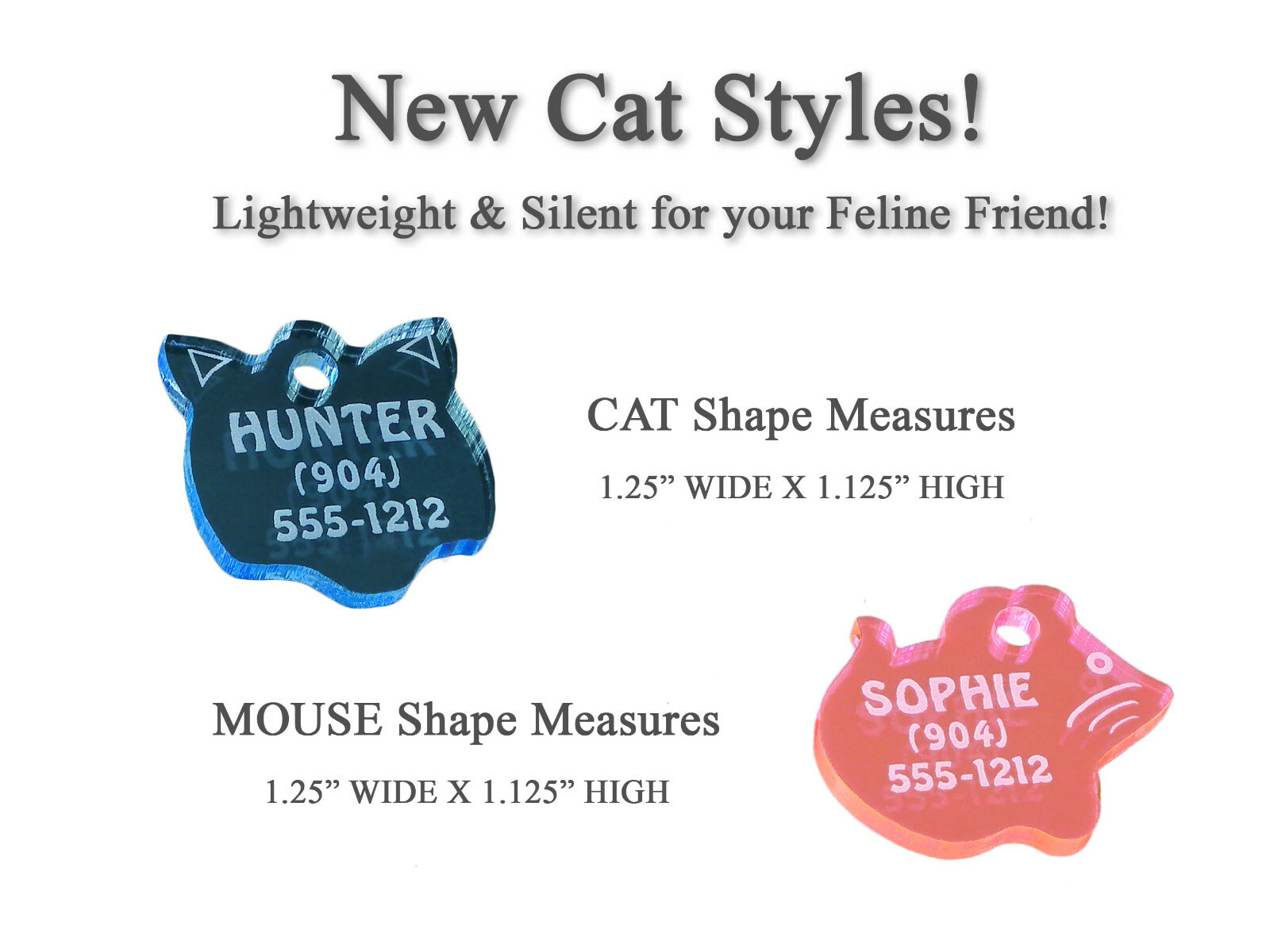 ACRYLIC PLASTIC PET Dog Cat Identification Name Tags-Custom Engraved ID Tag