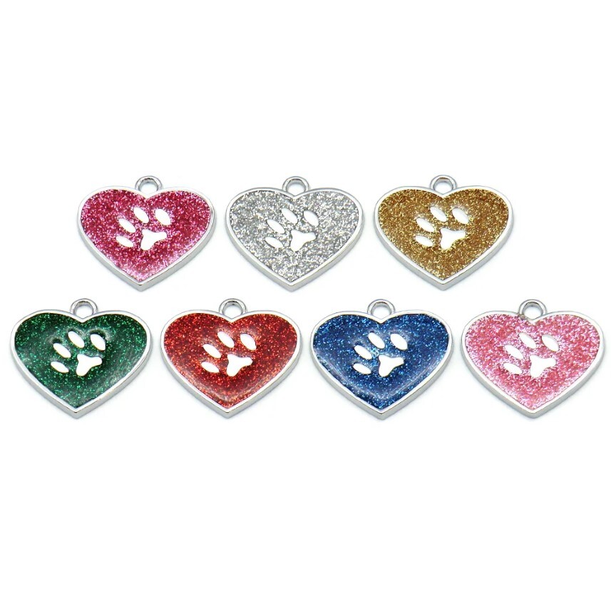 Shiny Aluminum Heart PET ID Tag Engraved CAT DOG Collar Tag | Best Quality