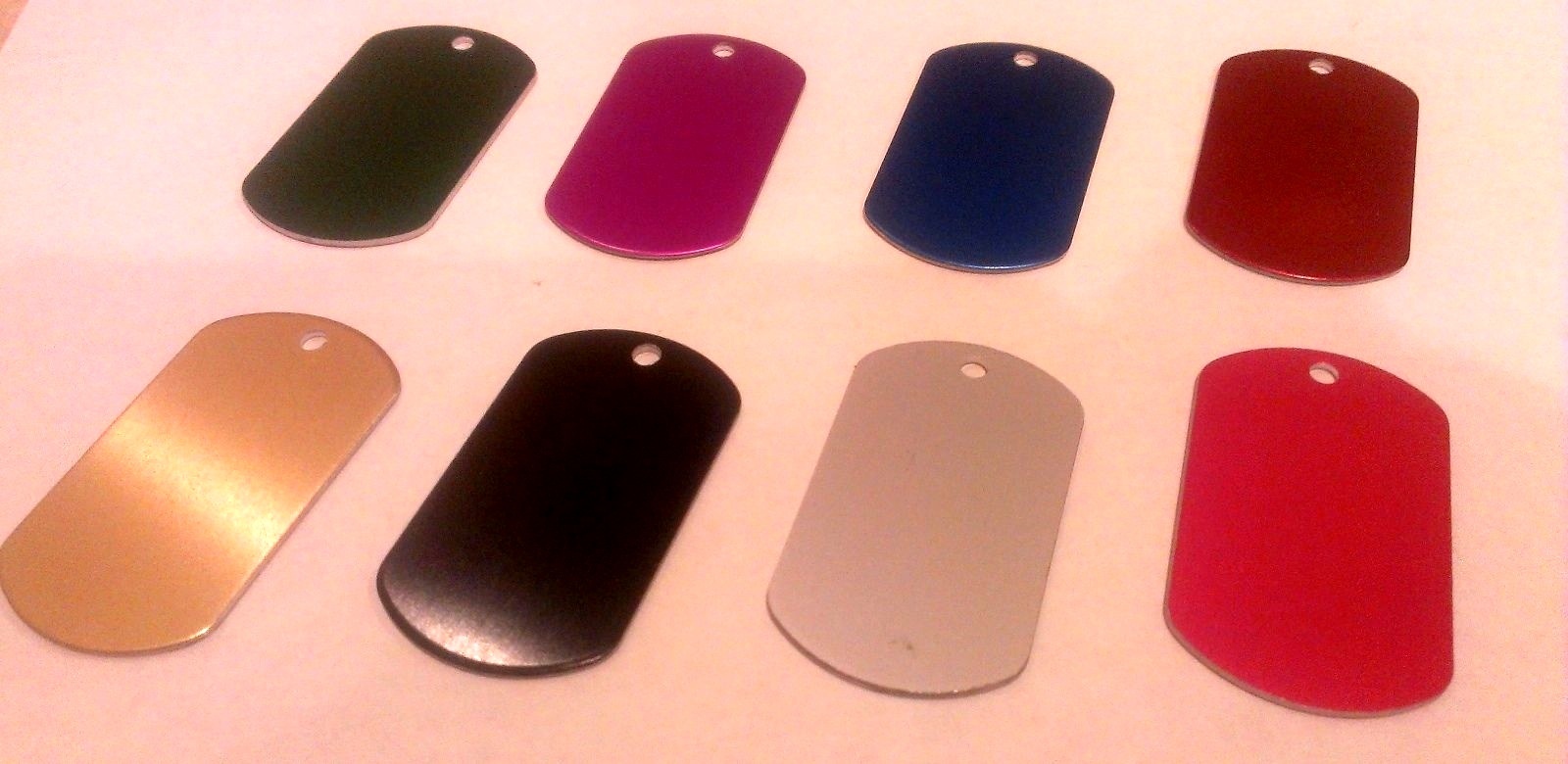 MILITARY STYLE DOG TAGS ID PET TAGS DOUBLE SIDED DIAMOND ENGRAVED (5cm or 4cm)