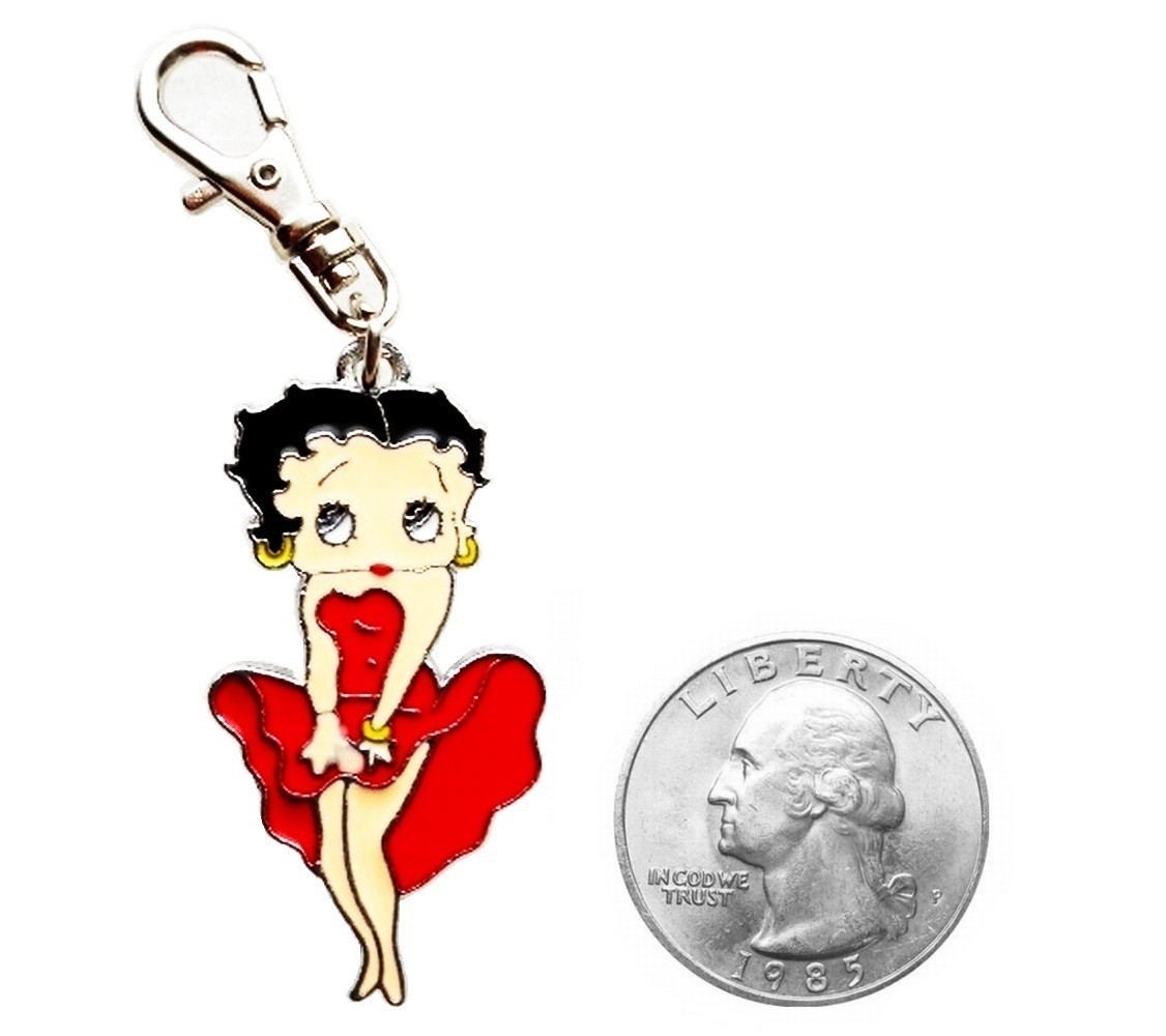 BETTY BOOP BAG CHARM ZIPPER PULL PURSE BACKPACK WALLET GYM BAG PET DOG COLLAR