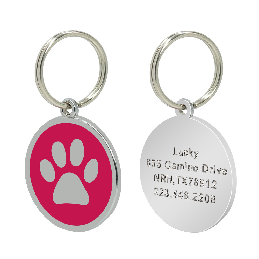 50/100pcs Wholesale Pet Dog ID Tags Bulk Blank Custom Round Paw Print Name Discs
