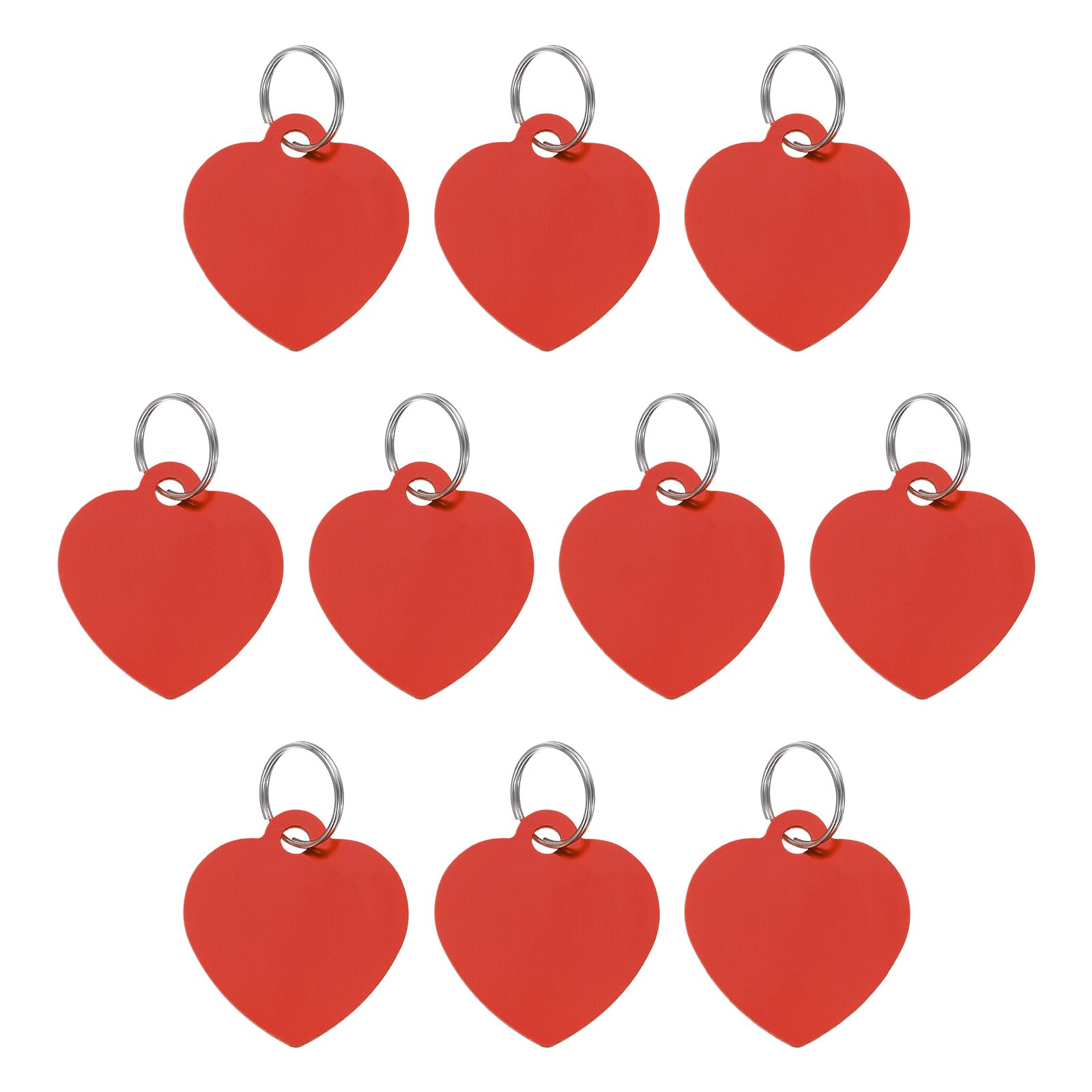 Pet ID Tags, Engraving Tags, Heart-Shape Dog ID Tag, Red Blank Tags, 10pcs