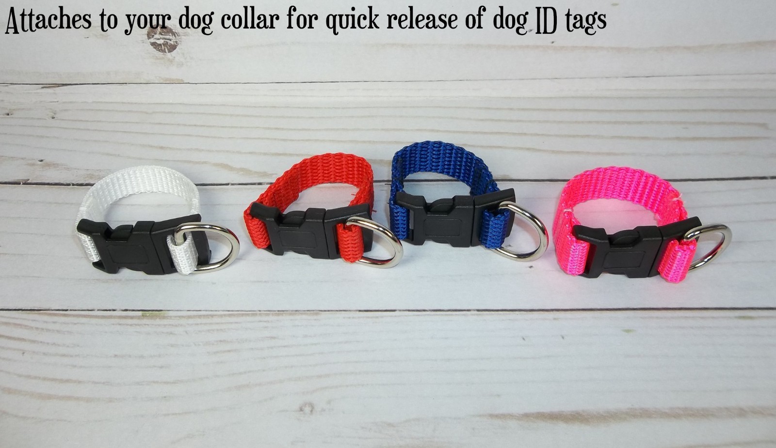 Dog Pet ID Tag Holder for 1″ or 1.5″ wide dog collar Add Remove Dog tags quckly