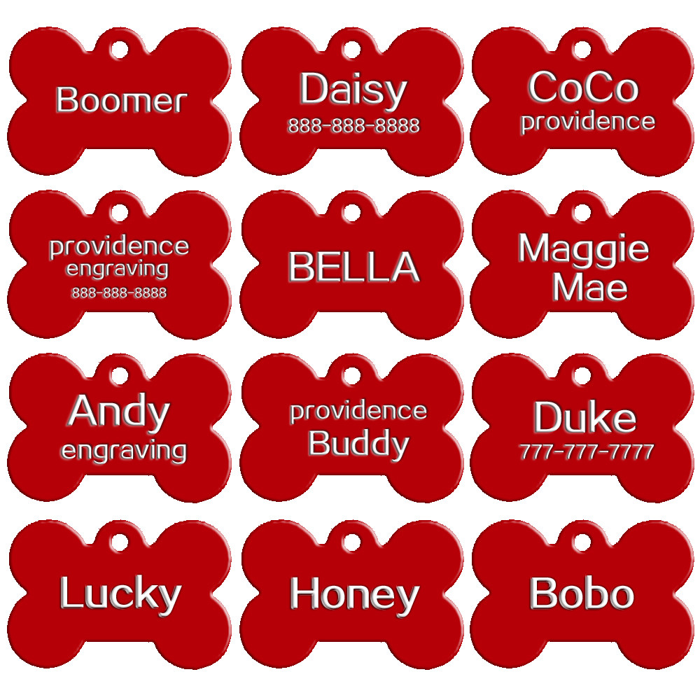 100pcs/Lot Wholesale Bone Shape Blank Dog Tag Anodized Aluminum Bulk Tags S M L