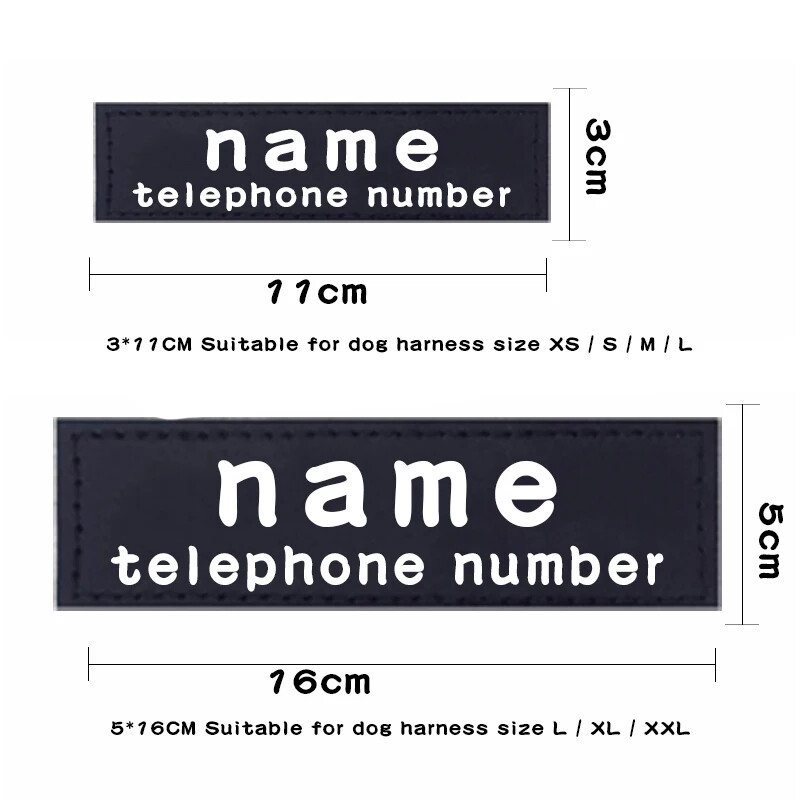 2PCS PU Personalized Dog Name Patches ID Tag For JULUS Pet Harness Label Sticker