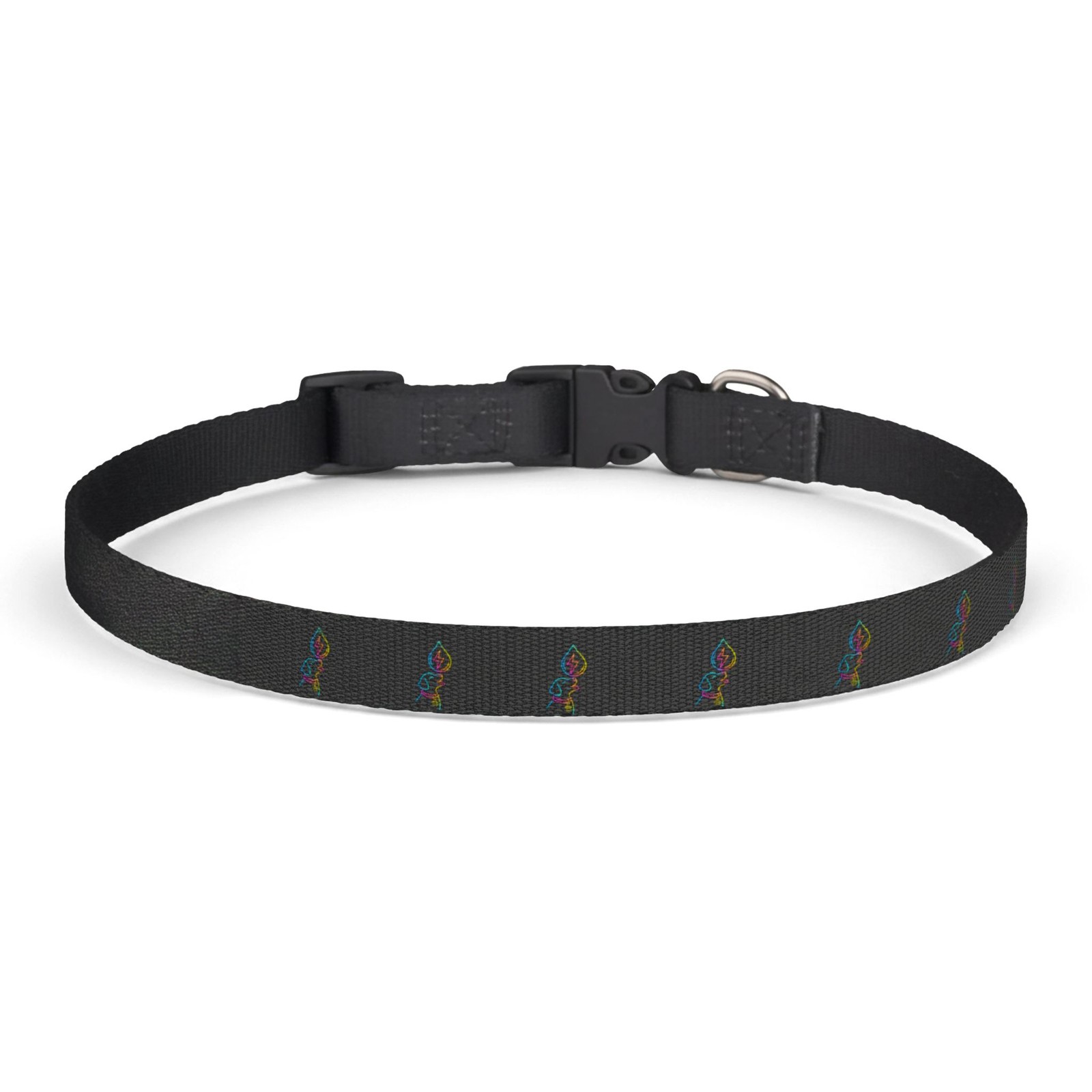 Clip-On Pet Collar Neon Dog print Durable Adjustable Collar with Quick Release