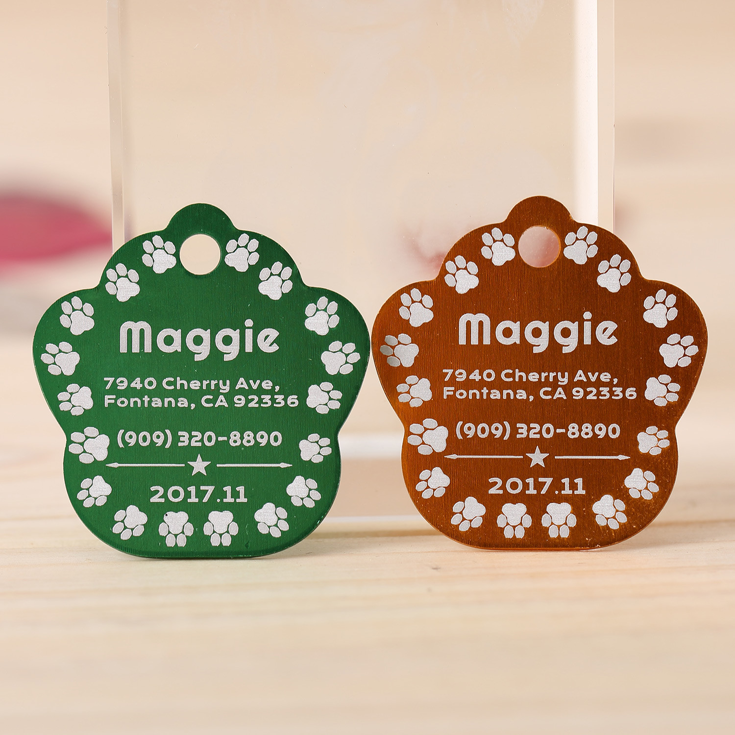 CUSTOM ENGRAVED PERSONALIZED PET TAG ID DOG CAT NAME TAGS WITH BELL ENGRAVED
