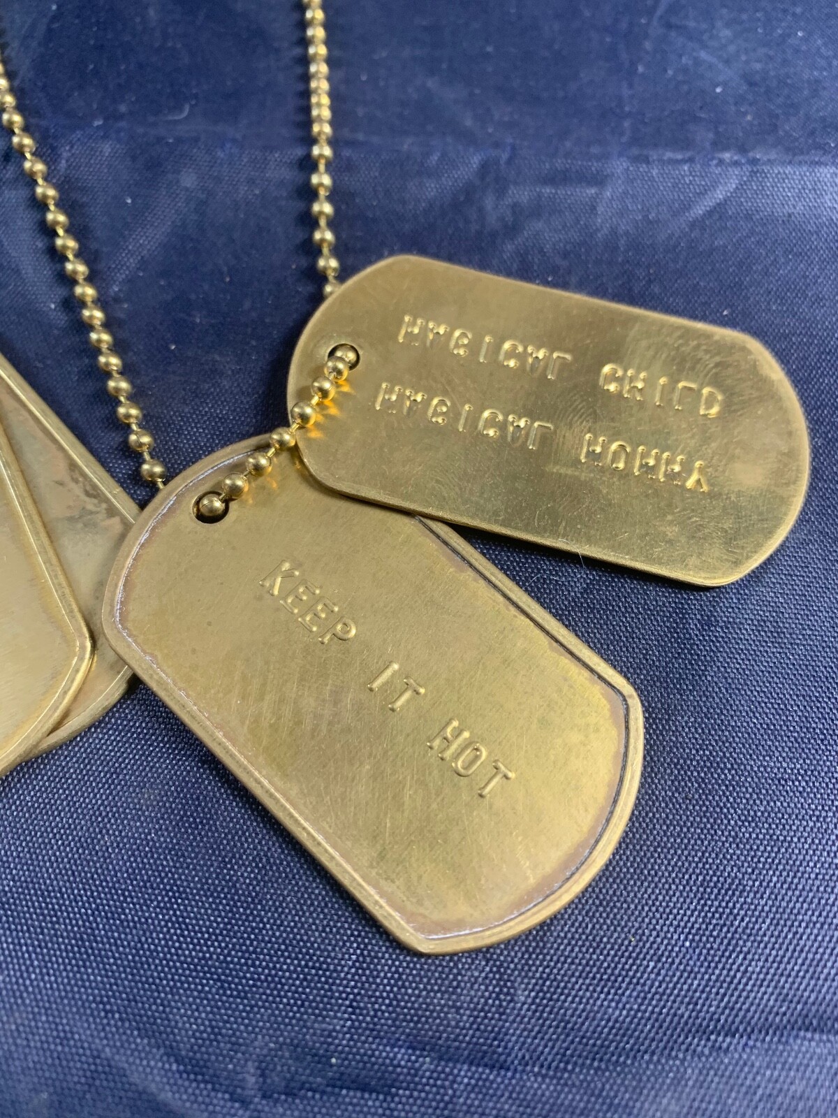 DOG TAG NECKLACES VINTAGE FUNNY GOLD COLOR FUNNY QUOTES ON EACH