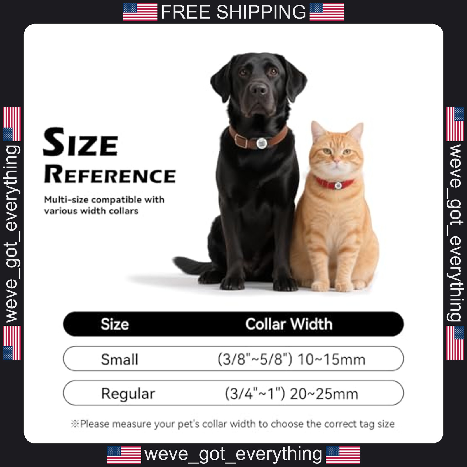 Pet ID Tag with QR Code Waterproof Silicone for Dogs and Cats