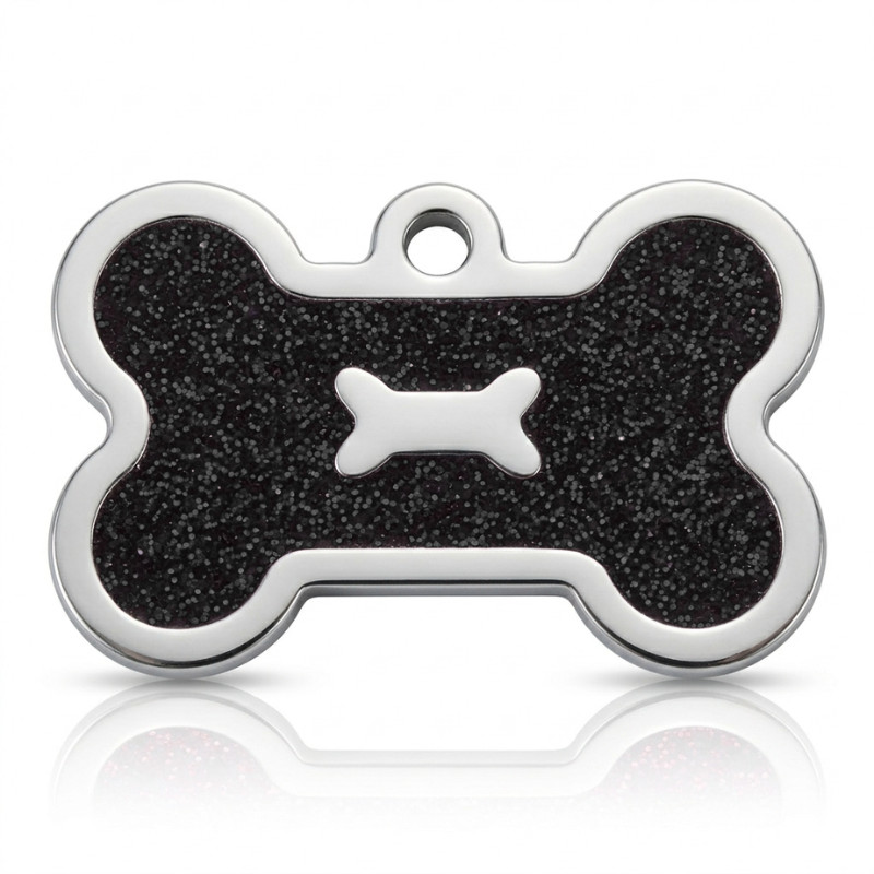 PET ID TAG CUSTOM ENGRAVED PERSONALIZED DOG CAT NAME TAGS Glitter Bone DOG TAG
