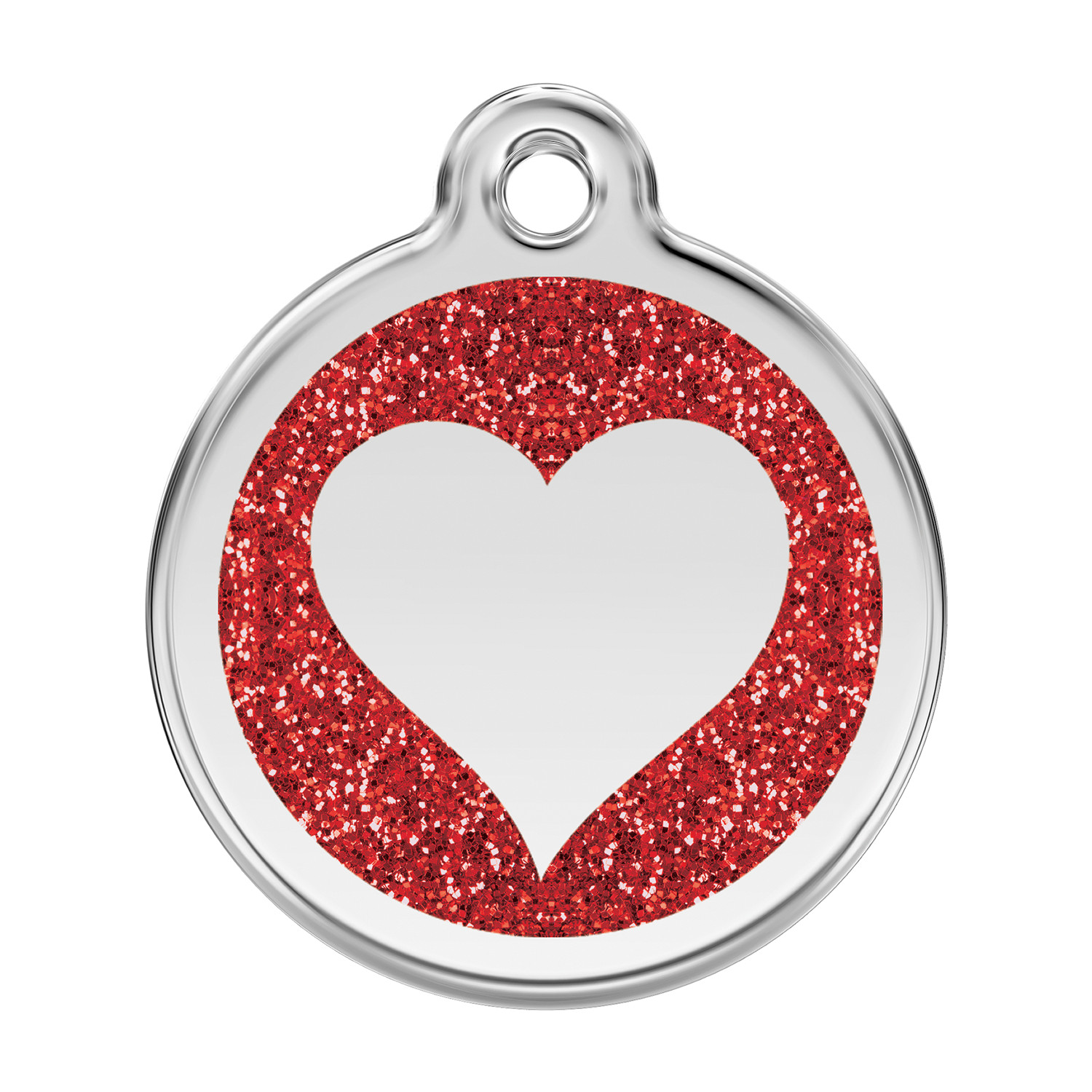 Dog Cat Pet – Red Dingo – Dog ID Tag Charm – Lifetime Guarantee – Glitter Heart
