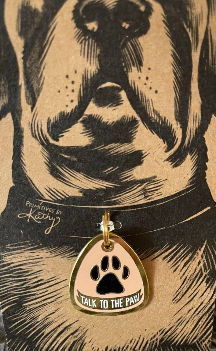 ☘☘Dog Collar Charm Primitive by Kathy “Talk To The Paw” Metal Enamel NWT☘☘