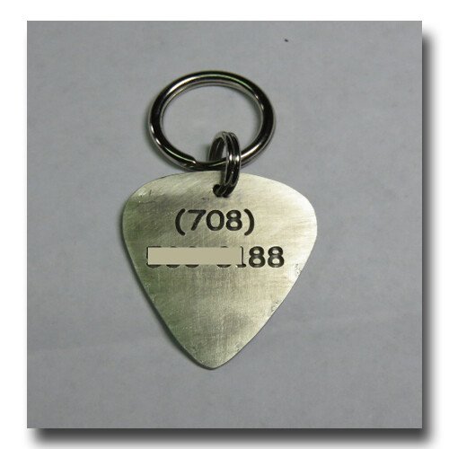 Guitar Pick Pet ID Dog Name Tag Free Engraving Brass Copper Nickel SIlver