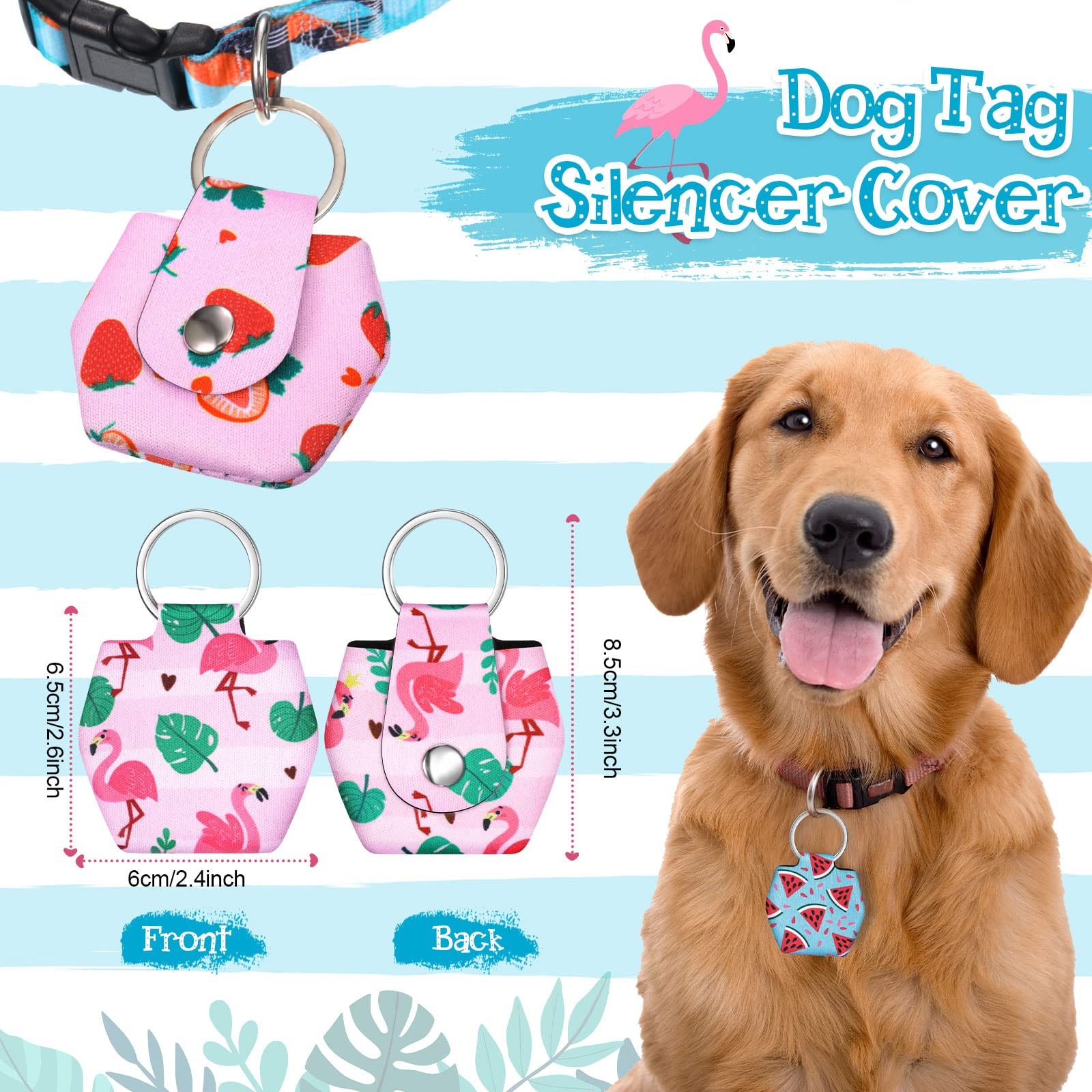 6 Pieces Dog Tag Silencer Dog Tag Cover Portable Pet ID Soundless Silencer Ba…