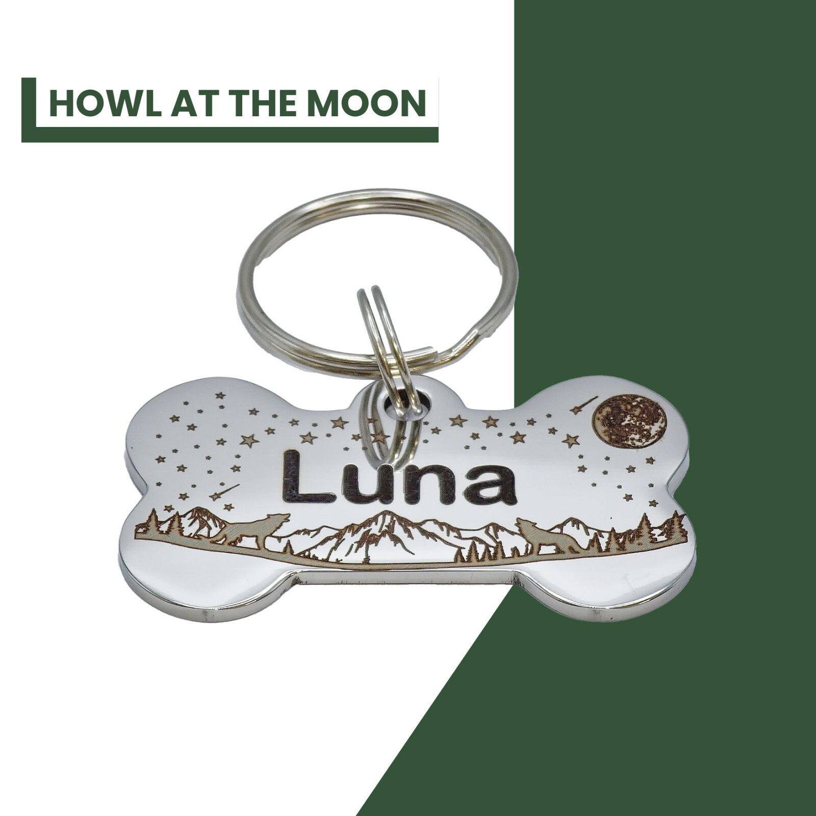 Custom Deep Engraved Pet ID Stainless Steel Dog ID Tag Bone Lifetime Warranty *