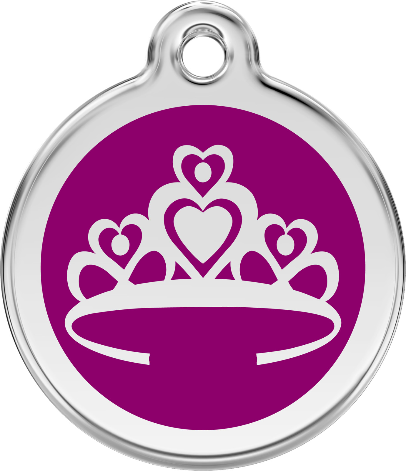 Stainless Steel Red Dingo Crown Dog Tag ID Red Purple Blue Green Pink Yellow
