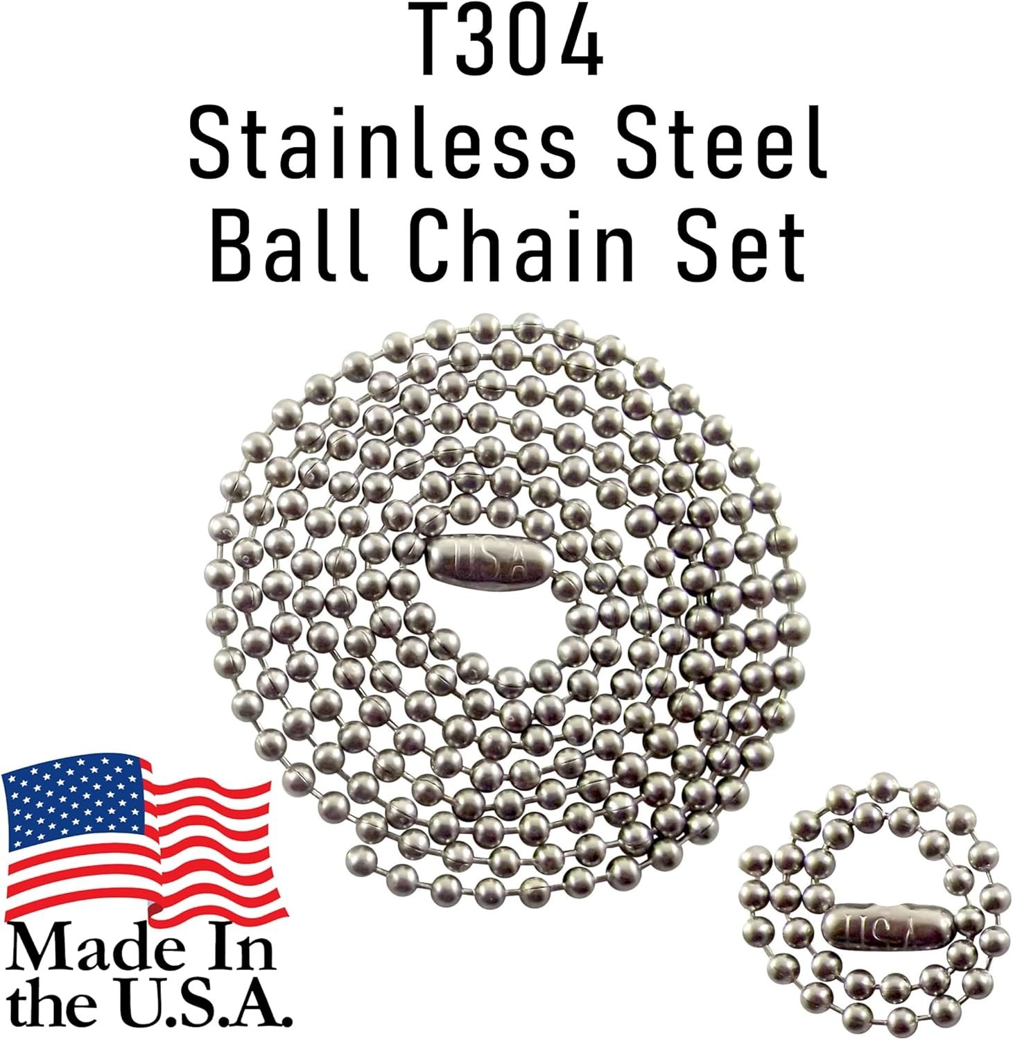 Durable Stainless Steel Ball Chain Set for Military Dog Tags – 27 / 4.5 Inches